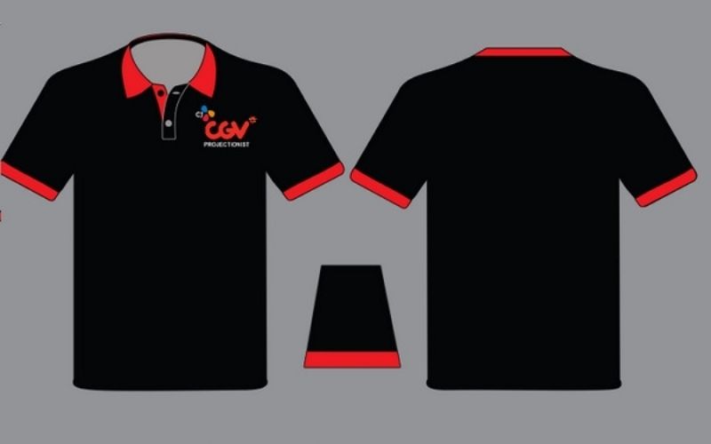Mẫu thiết kế áo thun đồng phục đen