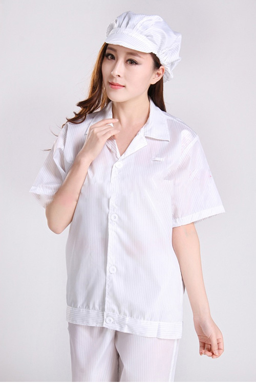 Quần áo chống tĩnh điện ngắn tay màu trắng K-01