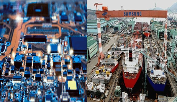 Samsung phát triển công nghiệp điện tử và nhà máy đóng tàu