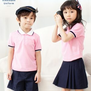 đồng phục tiểu học màu hồng